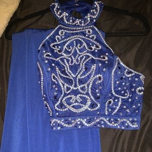 BLUE TWO PIECE PROM DRESS🧞‍♂️